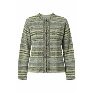 Nordic Fair Isle Wool Cardigan Alpine Chalet Folk Knit Cozy Earth Tone Sweater L